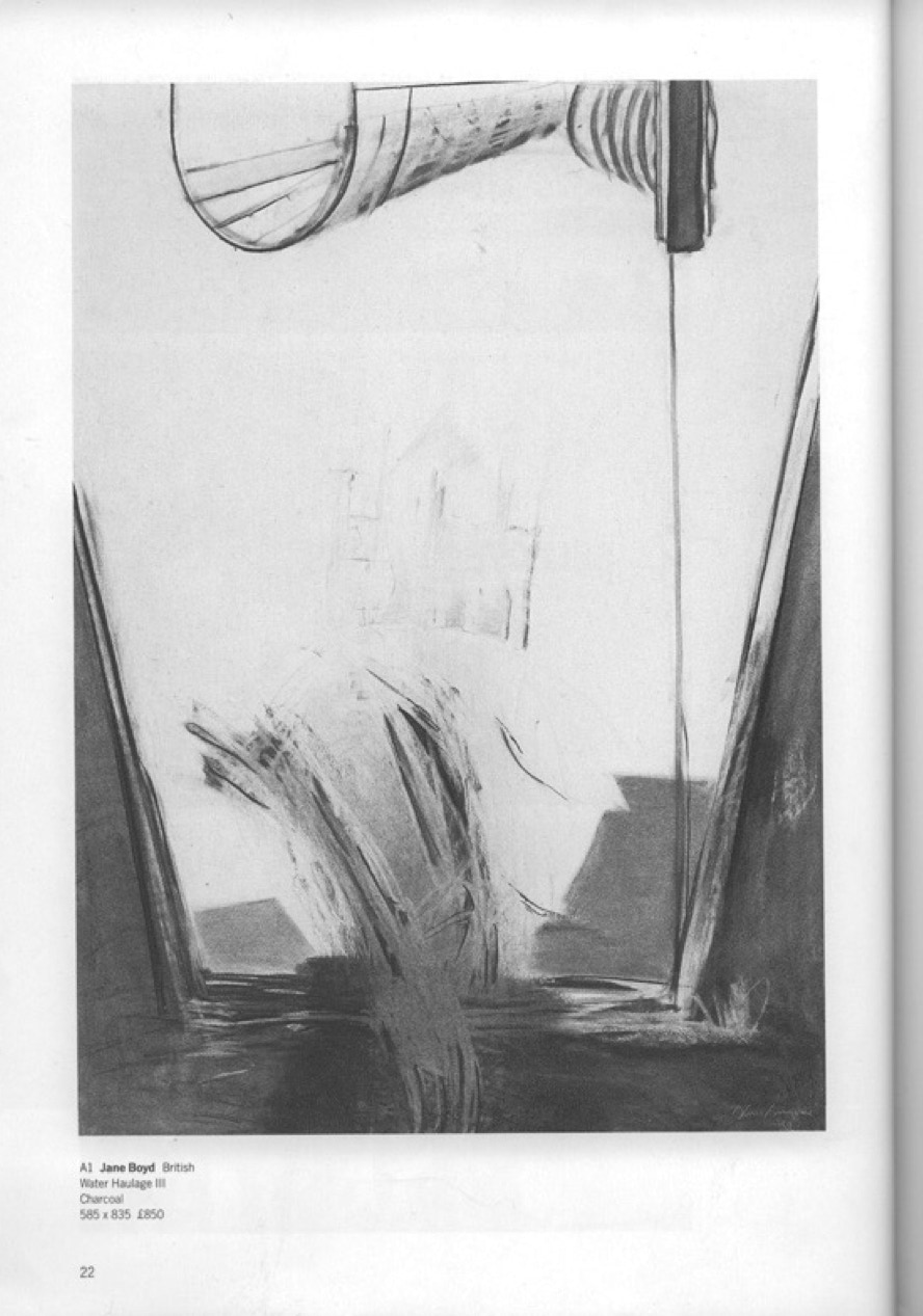 Water Haulage iii 1991 charcoal on paper Jane Boyd selected for the 10th Cleveland International Drawing Biennale Touring Exhibition