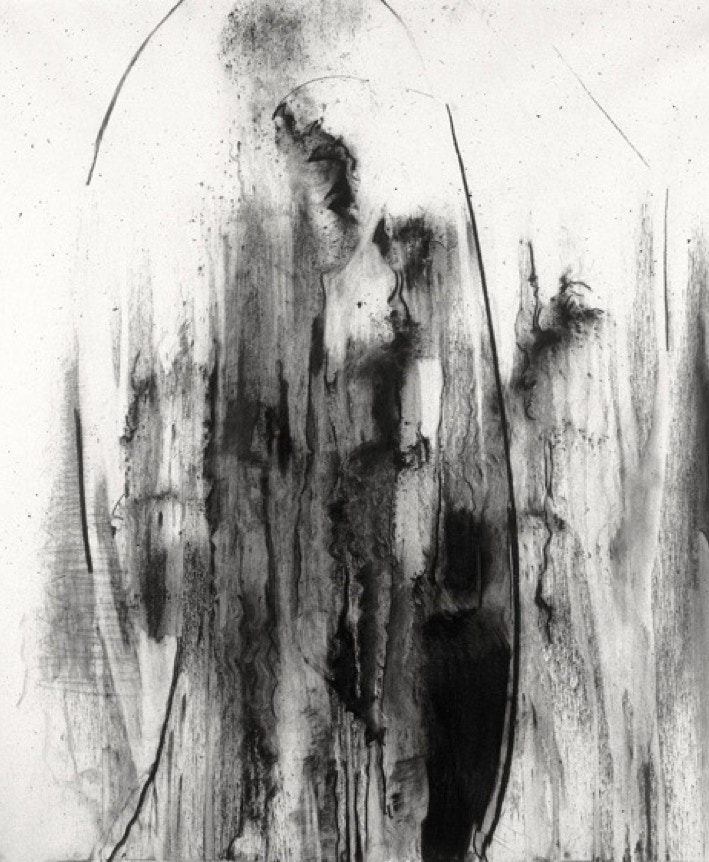 Jane Boyd,drawings,artist,Falling Softly,1999,charcoal dust,pencil,acid free,Arches paper