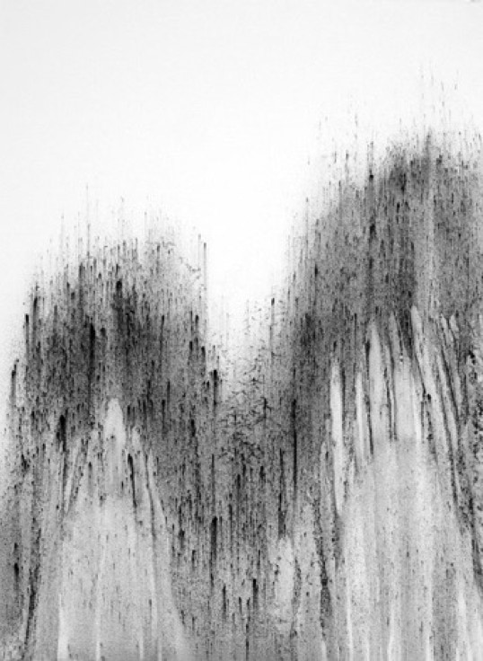 Oneness iv 2011 one of four large drawings in charcoal dust on acid free Arches paper on paper by Jane Boyd
