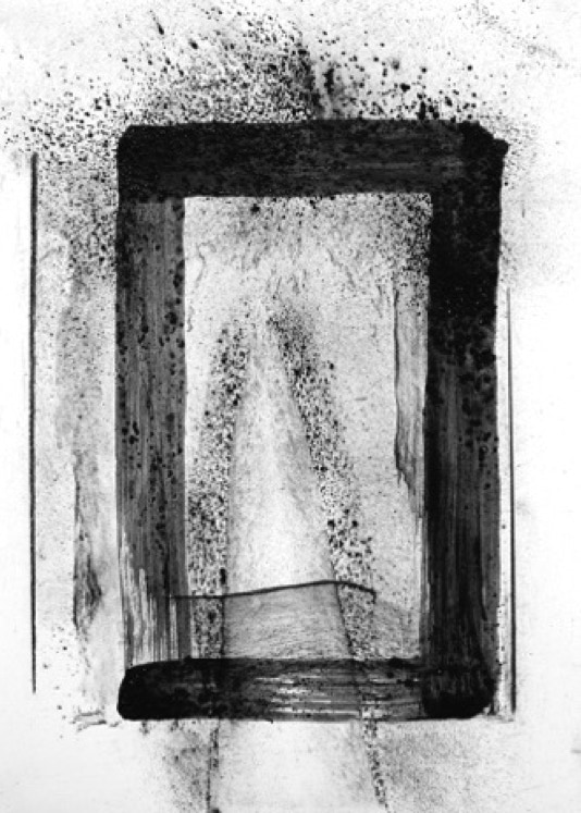 Inhabiting the Window iii 2012 charcoal dust on Arches paper by Jane Boyd